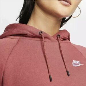 Nike | Women’s Rust Red Pullover Hoodie Swearshirt, White Embroidered Logo Sz XL